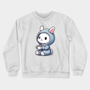 Cute White Bunny Crewneck Sweatshirt